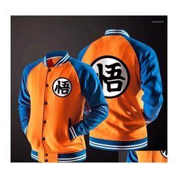 Sweats à capuche pour hommes Sweats Hommes Vestes à manches longues Imprimé Hommes Femmes Capuche Cosplay Sweat Son Goku Baseball Vêtements Streetwear Dhar2