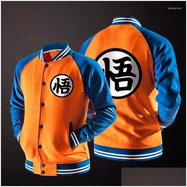 Sweats à capuche pour hommes Sweatshirts Hommes Vestes à manches longues Imprimé Hommes Femmes Hood Cosplay Sweat-shirt Son Goku Baseball Vêtements Streetwear Dhbgn