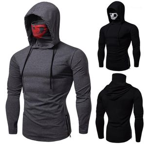 Heren Hoodies Sweatshirts Heren Skull Masker Hooded Splice Grote Open-gevorkte Mannelijke Shirts met lange mouwen Running Sportswear Gym Sports