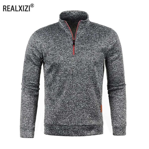 Sweats à capuche pour hommes Sweatshirts hommes sweats demi-pull à fermeture éclair mâle à manches longues Flleece pull col montant flocons de neige sweat à capuche pour homme vêtements 24328