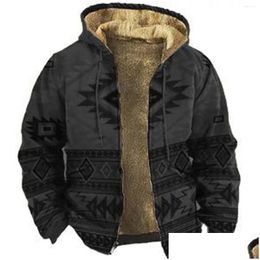 Heren Hoodies Sweatshirts Mens Vintage grafisch printwork Sweatshirt Hoodie Coats Fleece losse lange mouw herfstmode P Drop Deli DHWVV