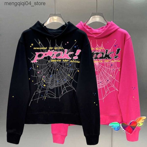 Sudaderas con capucha para hombre Sudaderas para hombre Young Thug 1 Diseñadores de alta calidad Hip Hop P * nk Web Puff Print Sp5der 555555 Sudadera con capucha Hombres Mujeres Angel Spider Q240322