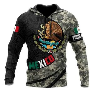 Sweats à capuche masculine Sweatshirts Mexico Eagle imprimé sweats à capuche pour hommes motifs de drapeau mexicain Sweatshirts d'automne nom personnalisé nom surtomètres surdimensionné Y2K Vêtements 240424