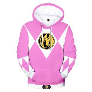 Heren Hoodies Sweatshirts Mighty Morphin 3D Digitale printing Hoodie Harajuku Sweatshirt Moletom Feminino Fashion Tracksuit Tops Mens Wear Q240506