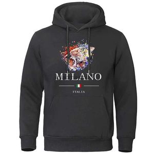 Sudaderas con capucha para hombre Sudaderas con capucha con estampado de leopardo y letras MILANO Moda para hombre Casual Mangas largas con capucha Sudadera holgada de gran tamaño Sudadera con capucha Sudadera de calle S-5XLL231017