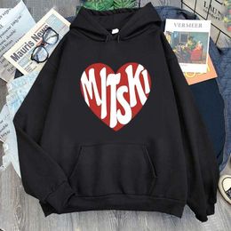 Sweats à capuche masculine Sweatshirts Mitski Hoodie Enterre-moi au maquillage Crk Print Artiste Indie Music Be The Cowboy Nobody Slve Hooded Men Sweathisrts T240507