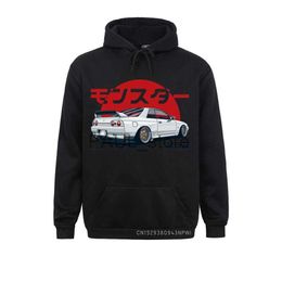 Mannen Hoodies Sweatshirts Monster Skyline R32 GTR Vintage Grappige Eenhoorns Grappige Cool Sweatshirt Harajuku Mode Korte Heren Wit Shirt Esthetische Kleding x0720