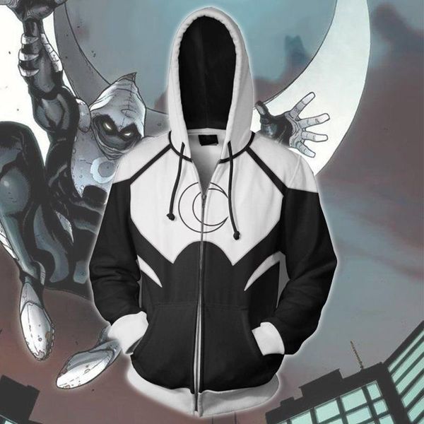 Sweats à capuche pour hommes Sweats Moon Knight Mark Spector Costume Pull imprimé en 3D Jeu de cosplay Anime Cartoon Veste à capuche pour hommes