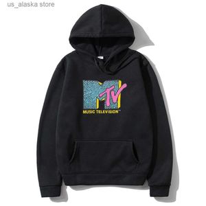 Heren Hoodies Sweatshirts Mtv Muziek Televisie Hoodie Mannen Vrouwen Mode Retro Rock Hip Hop Tv Hoodies Heather Grey Mode Sweatshirt Unisex Streetwear T230731