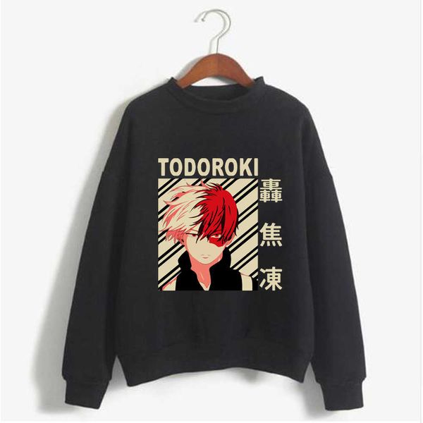 Sweats à capuche pour hommes Sweat-shirts My Hero Academia Shoto Todoroki Imprimés Hommes / femmes Manches longues Anime Harajuku Unisex Male 90s G221008