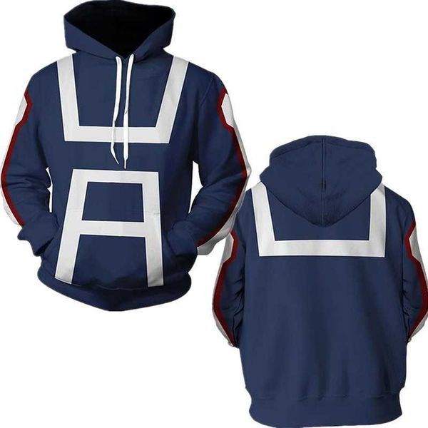 Sweats à capuche pour hommes My Heroes Academy Cs explose la fierté de soi Iida Tianya 3D sweat à capuche imprimé numérique