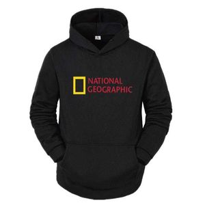 Heren Hoodies Sweatshirts National Geographic Long Sleeve Men Sweatshirt Survey Explorer Fashion Outdoor Warme kleding Grappige herfst Winter Casual Hoodies T221008