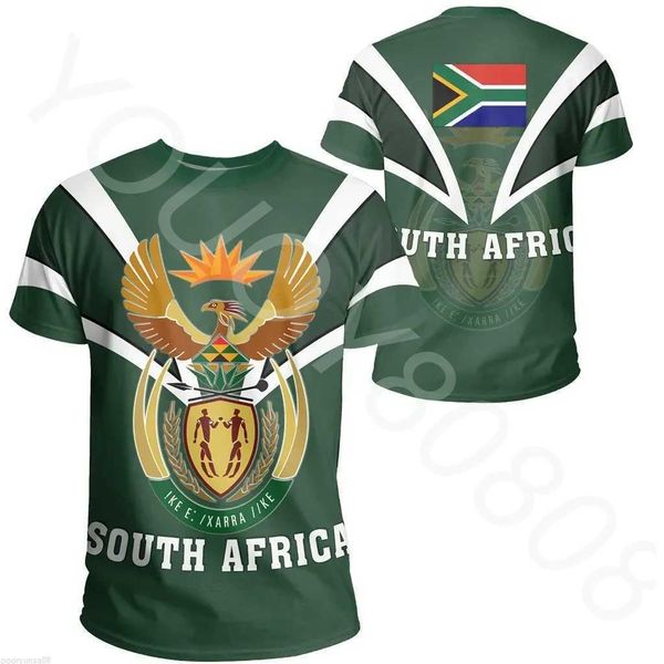 Sweats à capuche pour hommes Nouveaux T-shirts africains T-shirts sud-africains Style ivoire imprimé T-shirts décontractés à col rond T-shirts de style de rue Harajuku