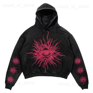 Sudaderas con capucha para hombre Sudaderas New American Vintage Cthulhu Eye Impresión gráfica Y2K Vestido de calle Sudadera con capucha suelta Sudadera de moda de primavera suelta Top para hombre T231117