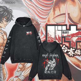 Herren Hoodies Sweatshirts Neuer Anime Baki Hoodie The Grappler Yujiro Hanma Vintage Herren Übergroße Casual Streetwear 100 % Baumwolle Manga Harajuku Sweatshirt LST230902