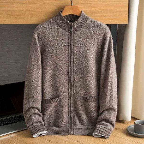 Sweats à capuche pour hommes Sweatshirts nouveauté haute qualité mode 100% pull en cachemire hommes grande aiguille épaisse tricoté double brin épaissi manteau taille S-6XL 24328