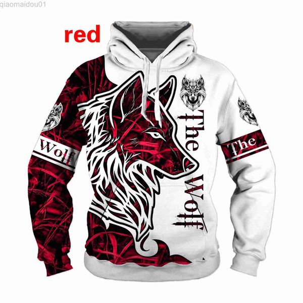 Sudaderas con capucha para hombre Nueva moda Animal Wolf Hoodie 3D All Over Printed Mens Sudadera Unisex Pullover Casual Jacket L230721