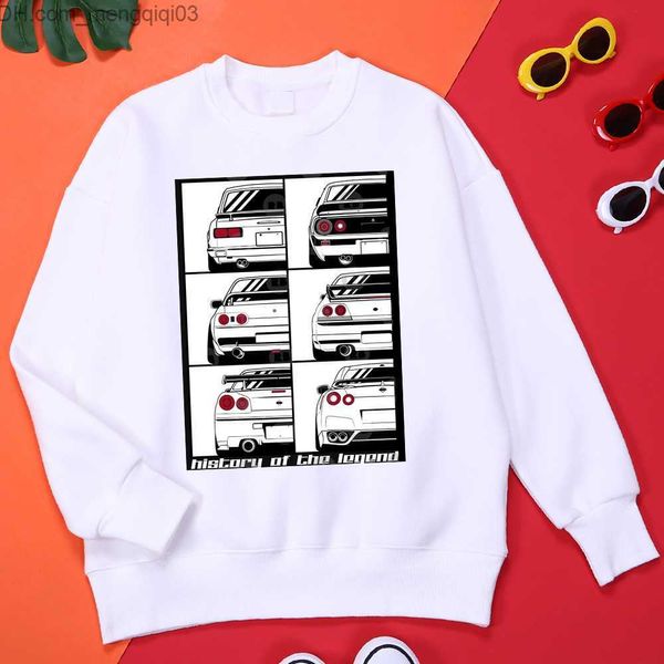 Sweats à capuche pour hommes Sweat-shirts New GTR Car Sweat-shirt pour hommes Cartoon Fun Skyline Graphic Crewneck Sweat à capuche Vêtements de rue chauds Harajuku Sweat-shirt Z230809