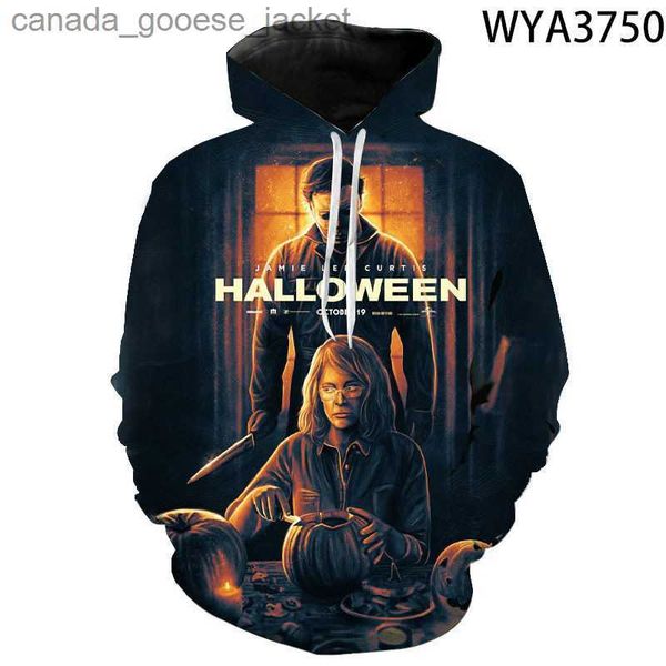 Sweats à capuche pour hommes Sweatshirts Nouveau film d'horreur d'Halloween Michael Myers 3D Sweats à capuche imprimés Hommes Femmes Enfants Pulls décontractés Garçon Fille Cool Pull CoatL230920