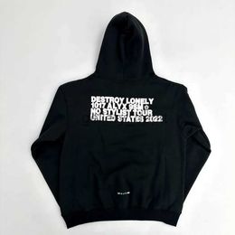 Heren Hoodies Sweatshirts Nieuwe Luxe ALYX PLAYBOI CARTI HELE Destroy Lonely Pullover Hoodies Hoody Sweatshirts met capuchon fluwelen Katoen Dikke Fleece US #40 J231006