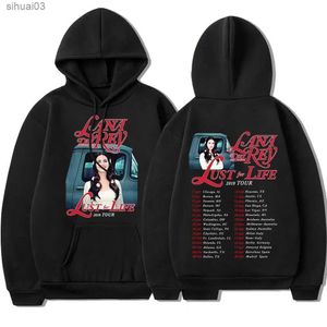 Sweats à capuche pour hommes Sweatshirts Nouveau chanteur Lana Del Reys Désir pour la vie Sweats à capuche pour hommes Femmes Mode Simple Manches longues Tirant les tendances de la rue Big SweatshirtsL2403