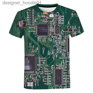 Sudaderas con capucha para hombres Sweinshirts New Summer Computer CPU Circuito de chips Camiseta de impresión 3D para hombres Casco de manga corta fría fría transpirable C240412