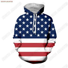 Heren Hoodies Sweatshirts Nieuwe US ​​Streetwear Fashion American Flag All Over 3Dprint Unisex Tracksuit Pullover Zipper/Hoodies/Sweatshirts/Jacket Custom S-7x Y23