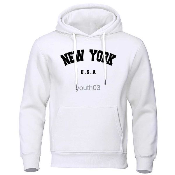 Sudaderas con capucha para hombre Sudaderas con capucha con estampado de ciudad de Nueva York y letras de Nueva York para hombre Moda informal Mangas largas con capucha Sudadera con capucha holgada de gran tamaño Sudadera con capucha de calle YQ231111