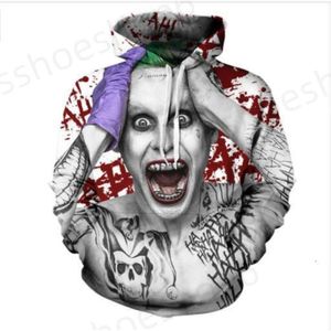 Sweats à capuche pour hommes Sweat-shirts à capuche pour hommes et femmes Suicide Squad Joker Style Harajuku drôle impression 3D sweat à capuche décontracté à col rond grande taille LMS0002