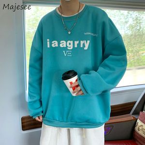 Heren Hoodies Sweatshirts O nek mannen Winterkleding mode Tieners Warm studenten Ontwerpbrief Streetwear Cool All Match Preppy Stijlvolle unisex 221129