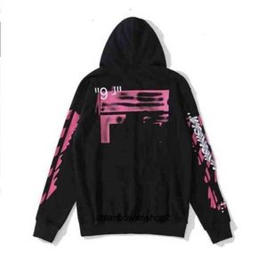 Herenhoodies Sweatshirts Off Style Trendy Mode Trui Geschilderde Pijl Kraai Streep Losse Hoodie en Dames Coatjqm T-shirts Offs Wit