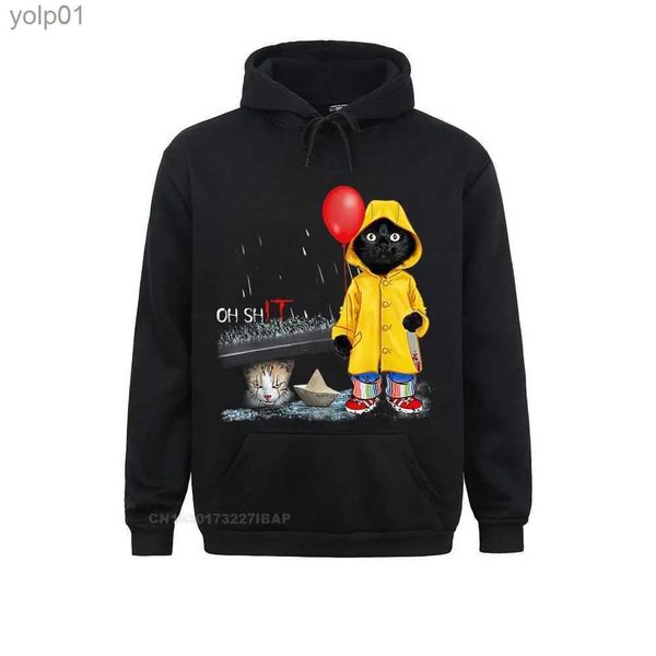 Sweats à capuche pour hommes Sweatshirts Oh Shit Cat Clown Cat Wear Raincoat New Coming Women Sweatshirts Long Sle Hoodies Europe Hoods Christmas StreetwearL231107