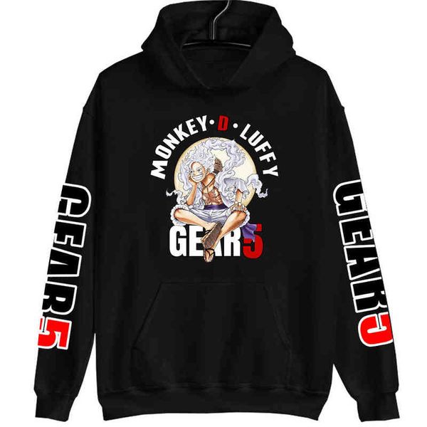 Sudaderas con capucha para hombre Sudadera con capucha de una pieza Sudadera con capucha Luffy Gear5 Estilo Anime Otoño Estilo Harajuku Top G220916