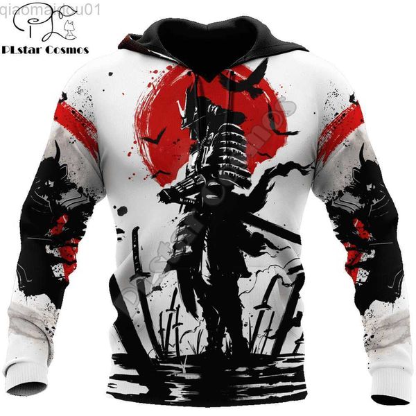 Sweats à capuche pour hommes Sweats Oni Mask Samurai Tattoo Impression 3D Automne Mode Hommes Sweat à capuche Unisexe Sweat à capuche Street Casual Jacket Survêtement DW697 L230721