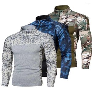 Sudaderas con capucha para hombre Sudaderas Ropa deportiva al aire libre Jersey de manga larga Chándales Camuflaje de campo militar Abrigo de jersey con cuello alto informal