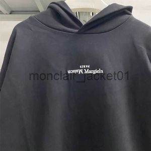 Sweats à capuche pour hommes Sweatshirts Oversize Noir MM6 Margiela Broderie Reverse Hoode Sweat à capuche Hommes Femmes Meilleure qualité Streetwear Sweatshirts Pull J231011