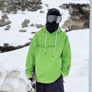 Sweats à capuche pour hommes Sweatshirts Oversize vert Ski à capuche hommes femmes chaud coupe-vent imperméable à capuche de neige veste de Ski snowboard à capuche vestes équipement de SkiL231122