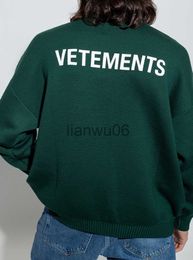 Sweats à capuche pour hommes Sweatshirts Oversize VETEMENTS Vert Blanc Pull Pull Col Rond Tricots Hommes Femmes11 Haute Qualité Casual VTM Knitt Pull À Capuche J230829