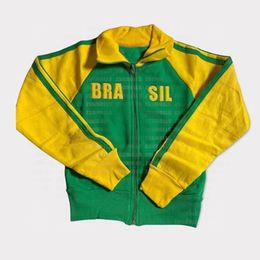 Heren Hoodies Sweatshirts Broeken Rits hoodie vintage junk gothic jas Y2K esthetische retro vijfsterren Braziliaans groen sweatshirt briefborduurwerk 2023 230928