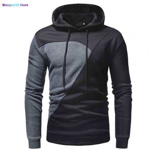 Sweats à capuche pour hommes Sweats à capuche Patchwork Sweat à capuche pour hommes Doublure en polaire fine Pull Top Sweats à capuche pour hommes sudaderas con capucha 021523H