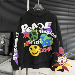 Mannen Hoodies Sweatshirts Vrede Begint Met Liefde Hoodie Mannen Vrouwen Top Kwaliteit Zware Stof Hooded Trui T230602