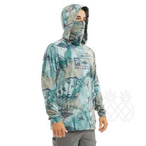 Heren Hoodies Sweatshirts Pelagische Visserij Performance Shirts Heren Vissen Hoodie Met Masker UV-halskap Kleding Met Capuchon Ademend UPF 50+ Viskleding J240126