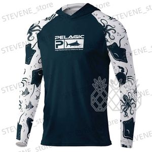 Heren Hoodies Sweatshirts Pelagische Vissen Hoodie Kleding Heren Lange Slve Ademende Viskleding Camisa Pesca Outdoor UV Bescherming Vissen Shirts UPF50+ T240326