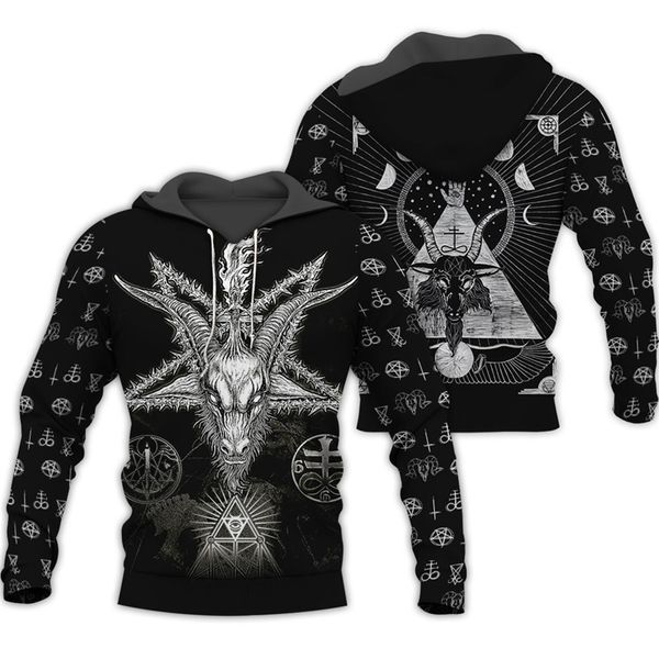 Sweats à capuche masculins Sweats Pentagram 3D Print Sweat-shirts Satan Gothic Satan Men Automne Spring Brand Hooded Hoodie Hop Hop Men's Sweatshirt T81 230812