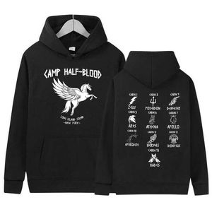 Heren Hoodies Sweatshirts Percy Jackson Camp Half Blood Long Sound Hoodie Mens Dames Casual Fashion Pullover Sweatshirt Harajuku Oversized Hoodies T240428