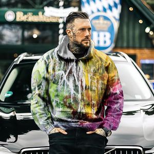 Heren Hoodies Sweatshirts Gepersonaliseerde kunst schilderen Male Street Harajuku 3D-printen Trendy lange mouwen trui hoodie Sport