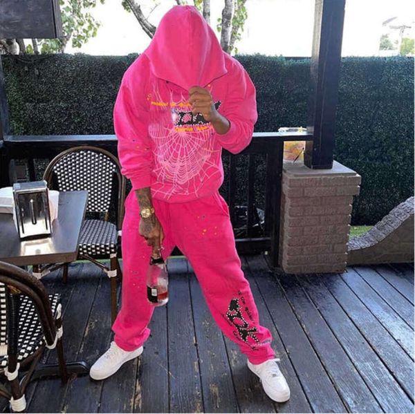 Sudaderas con capucha para hombre Sudaderas Pink Men Sp5der 555 Spider Sudadera con capucha Diseñador Hombres Puff Print Hoody Young Thug Jersey Nevermind the Heres Slime Poliéster