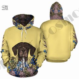 Hoodies en sweaters voor heren Sweatshirts PLstar Cosmos 3Dprint est Shorthaired Pointer Dog Harajuku Pullover Streetwear Unique Unisex ManWoman Casual HoodiesZip A3 230711