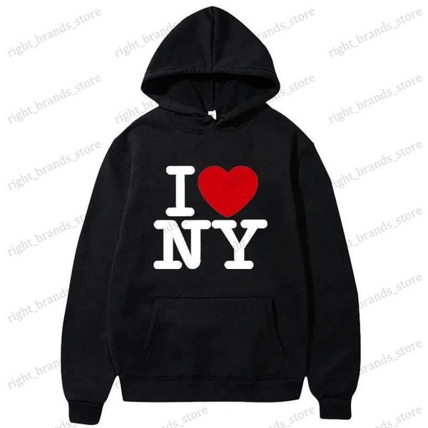 Sweats à capuche pour hommes Sweatshirts Robe pour femme grande taille I Love New York Sweat à capuche imprimé Sweats à capuche décontractés pour hommes et femmes Sweat à capuche ample à manches longues T240122