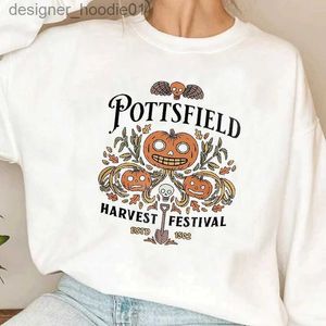 Heren Hoodies Sweatshirts Pottsfield Harvest Festival Sweatshirts Dames Herfst Oogst Groenten Herfst Grafische Hoodie Pullover Halloween Goth Kleding L231027